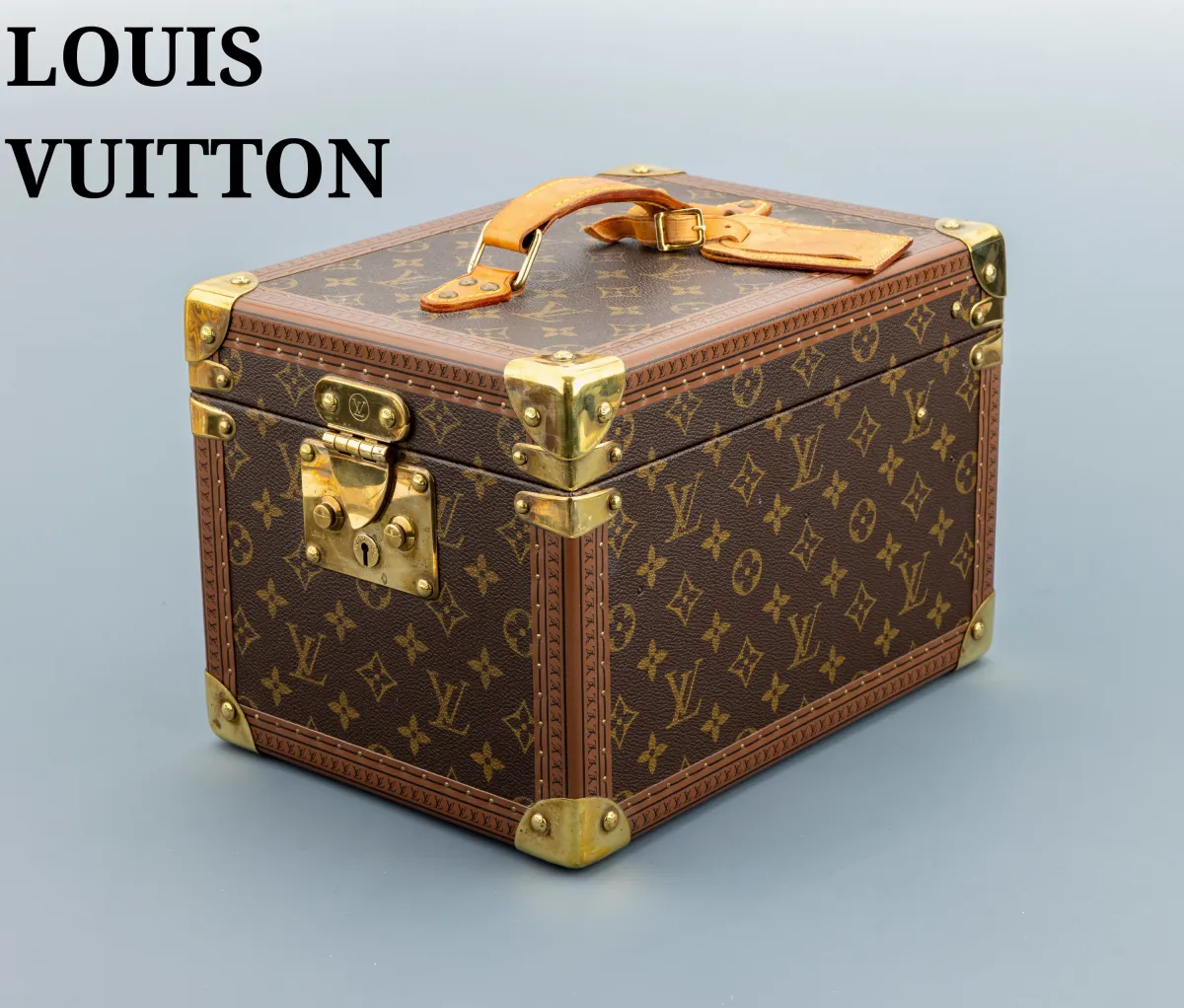 Vintage LOUIS VUITTON beauty case, lata 70.-80., płótno Monogram, uchwyt i