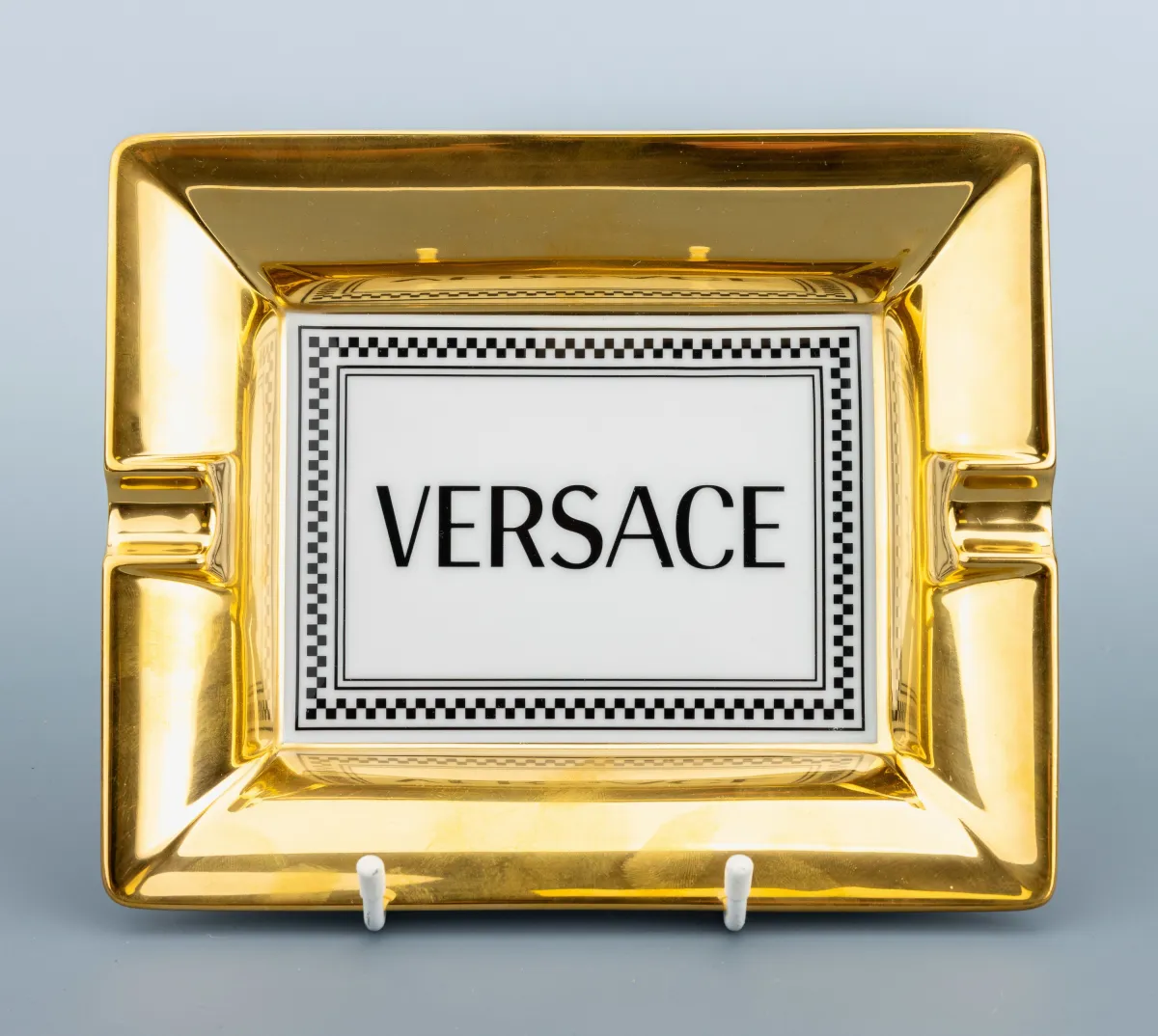 Cendrier VERSACE X ROSENTHAL, porcelaine, miroir avec logo VERSACE