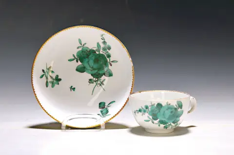 Tasse avec soucoupe, Meissen, Marcolini, vers 1774-1814, vert cuivre