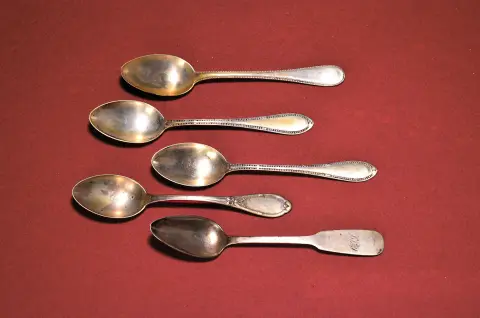Lot de 17 cuillères à café, allemand, 18e-20e s., argent, 6x Perlstab partiellement avec