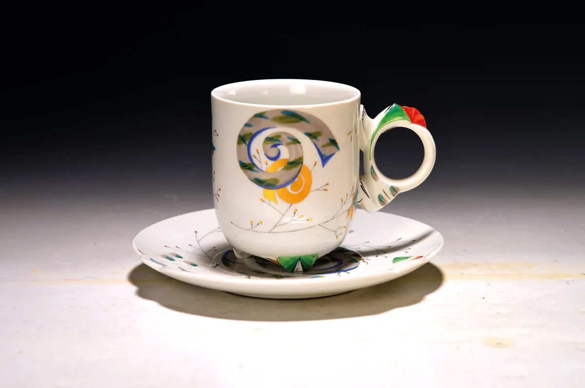 Tasse avec soucoupe, Meissen, de l'année 2000, édition limitée 40/50, design Sabine