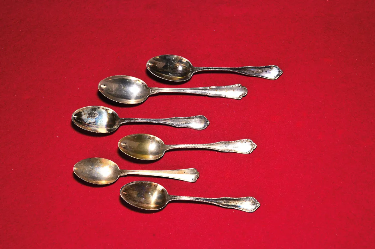24 Mokkalöffel aus Silber, Padua, Italien, ca. 1944-68, 800er-Silber, 3 verschiedene