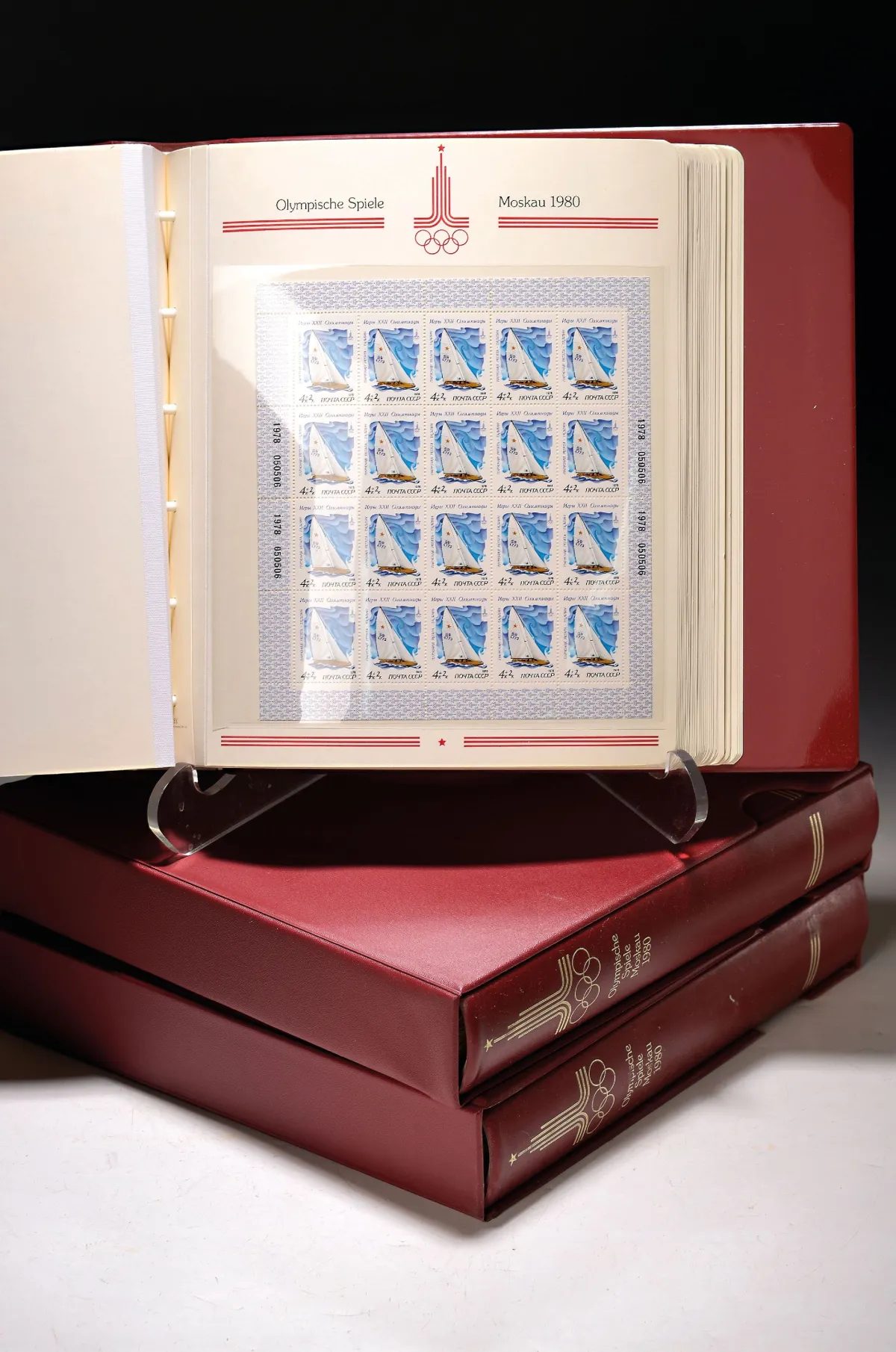 Collection de timbres à thème, Jeux Olympiques de Moscou 1980, en 3 volumes, env. 130