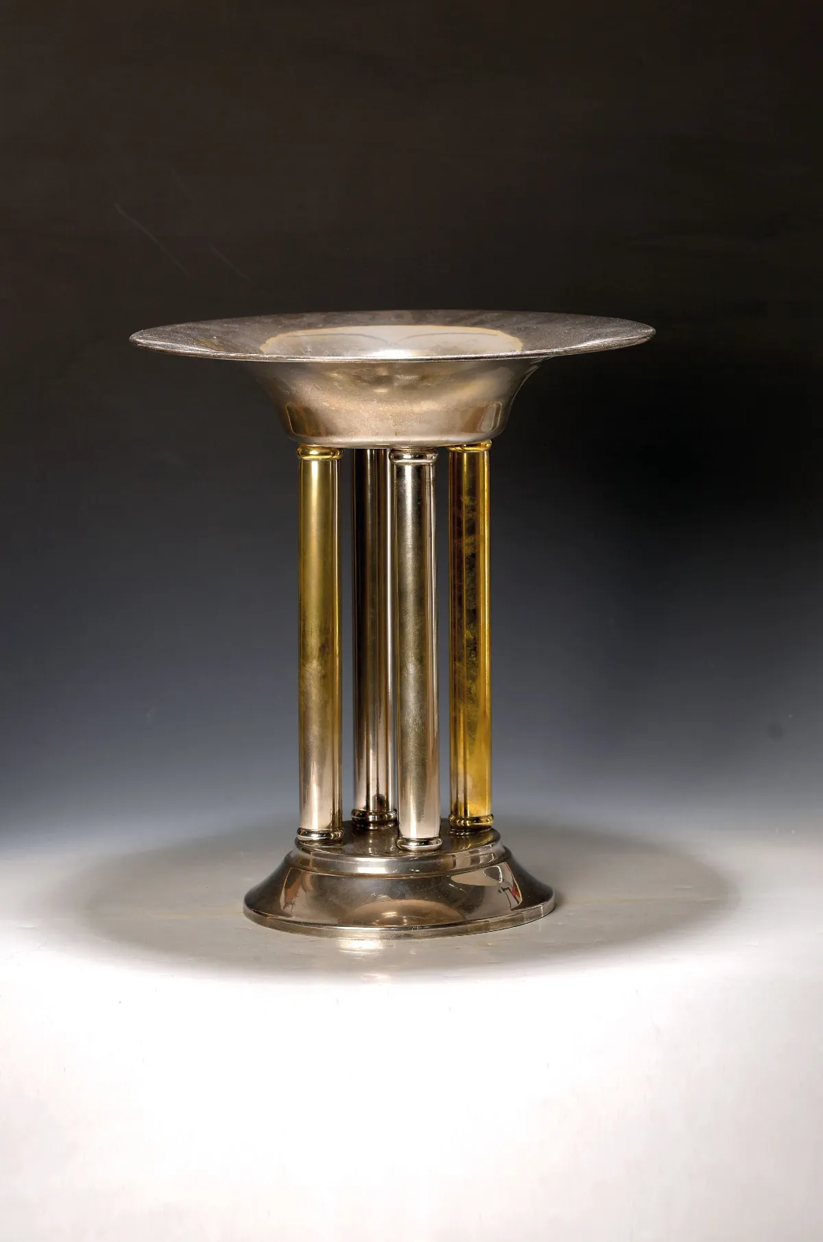 Großer Tafelaufsatz im Art Deco-Stil, H.R.W. Fink, Düsseldorf, Nachkriegszeit,