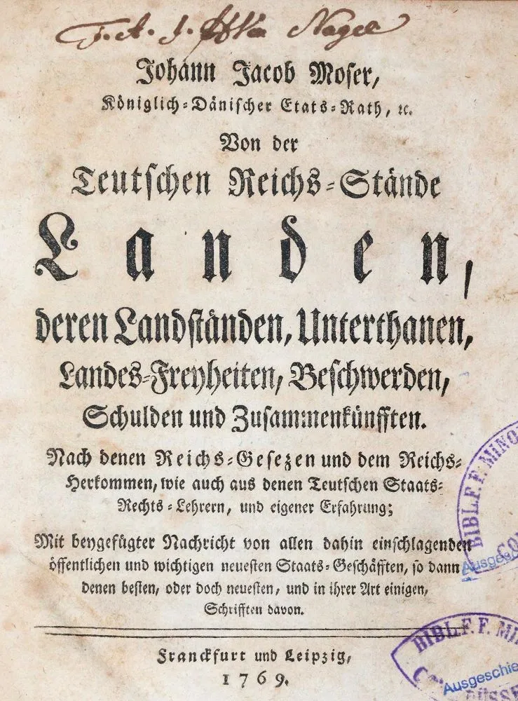 Moser,J.J. – Von der teutschen Reichs-Stände Landen..