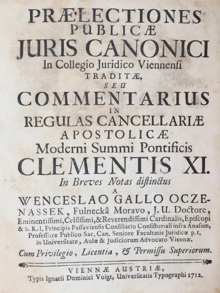 Otzenasseck,W.G. – Praelectiones publicae juris canonici..