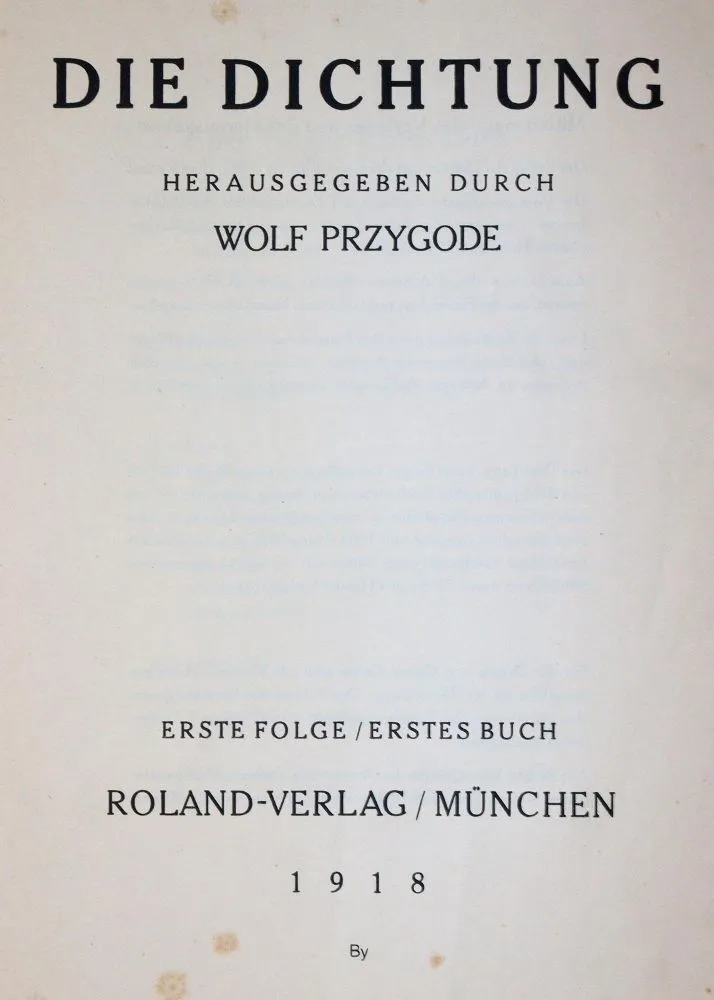 Przygoda, W. (ed.). – Die Dichtung
