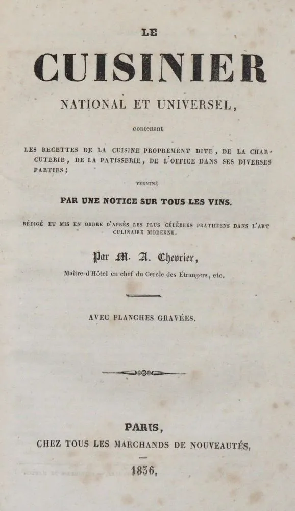 Chevrier,A. – Le Cuisinier national et universel..