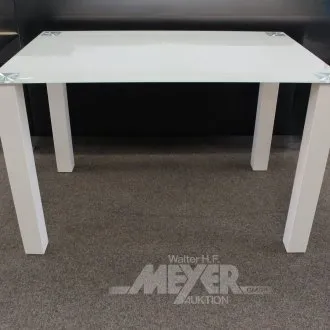 Moderne eettafel met glazen blad