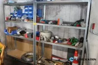 Metal shelving units
