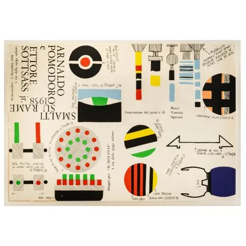 Ettore Sottsass – Plakat 'Smalti su Rame', dla Galerii Il Sestante, 1958