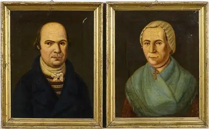 Biedermeier portrettpendanter