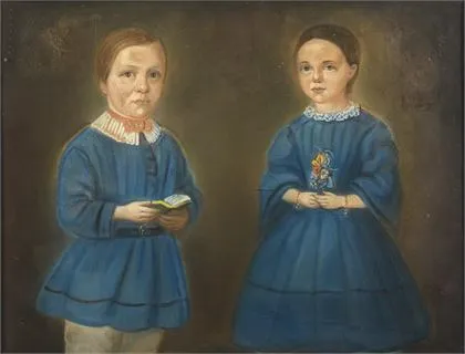 Biedermeier søskendeportræt