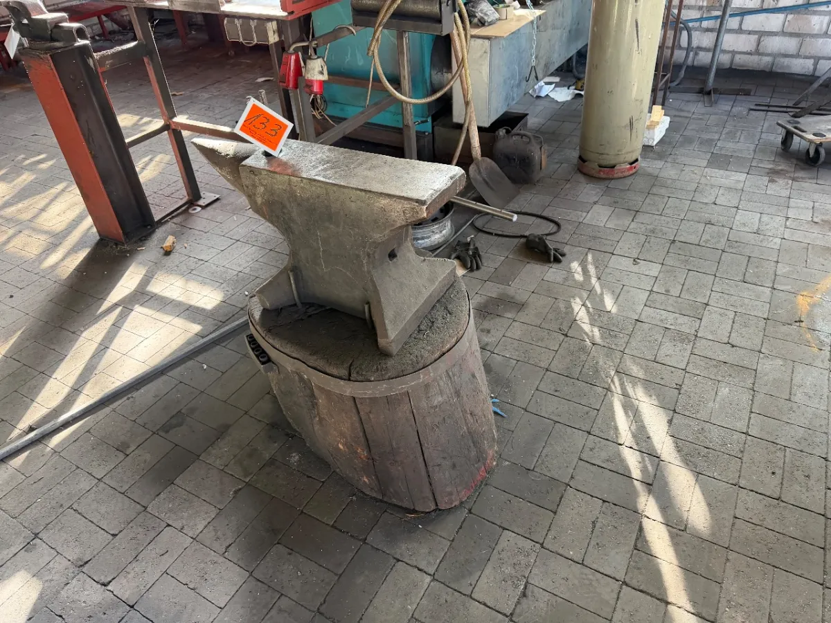 Anvil (on wooden block)