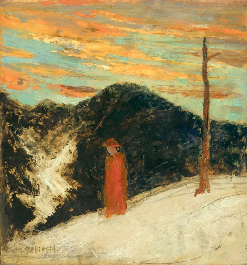 Schiestl, Matthäus – o.T. (Kardinal in Gebirgslandschaft)