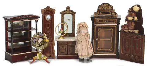 Nábytek do domečku pro panenky s Boulle ornamenty