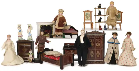 Sada nábytku do domečku pro panenky Biedermeier