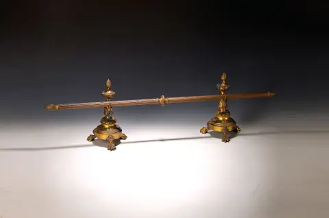 Ensemble de cheminée 3 pièces style Empire, France, vers 1900, bronze doré, paire