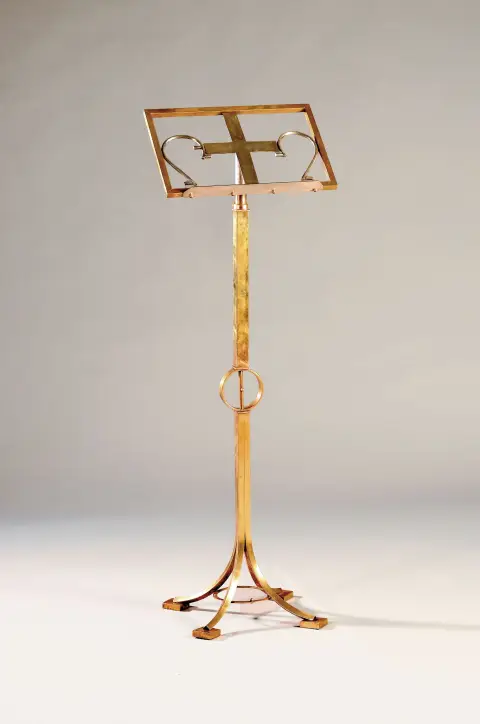 Porte-menu/porte-partition réglable en hauteur, vers 1900, laiton et métal, entre