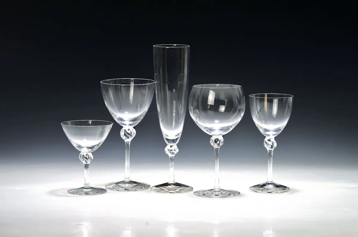 Service de verres, Daum, Nancy, 2e moitié 20e s., cristal, "Bolero", 8