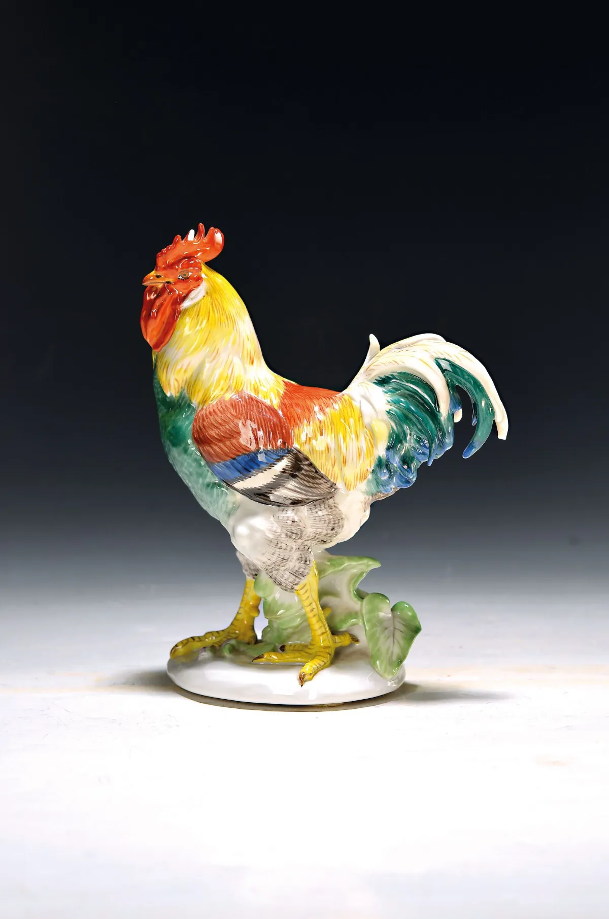Figurine en porcelaine, "Coq", Meissen, dessin d'Erich Hösel de 1909, exécution 1988,