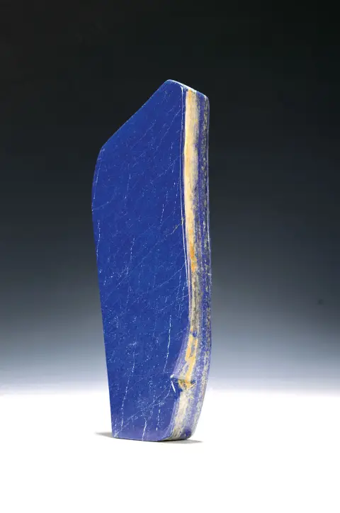 Lapis lazuli in vrije vorm, Afghanistan, 3400g, geslepen en gepolijst, wit gespikkeld