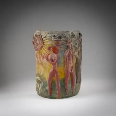 Napoleone Martinuzzi – Panneau de verre 'Adamo ed Eva' en technique 'Scavo', 1953-58