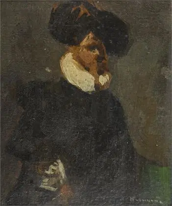HABERMANN, Hugo von (1849 Dillingen/Donau - 1929 München). Portrætskitse