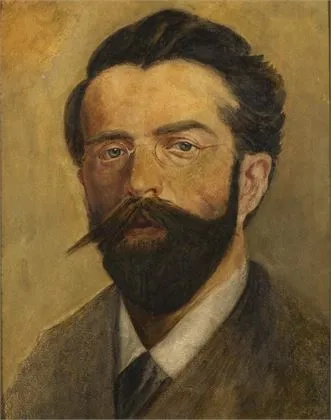 DEFREGGER, Franz von（1835年生于Dölsach附近的Stronach/蒂罗尔 - 1921年卒于慕尼黑）。《男子肖像》