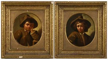 HESS, Peter von (1792 Düsseldorf - 1871 München). To portrætter af tiggergrise