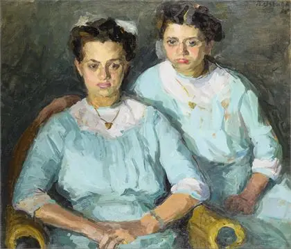 OSBERT, Alphonse (1857 Paris - 1939 smst.). Portræt af kunstnerens døtre