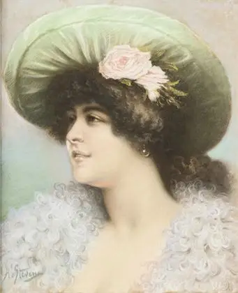 STEVENS, Alfred (1823 Brussel - 1906 Paris): Kvinneportrett