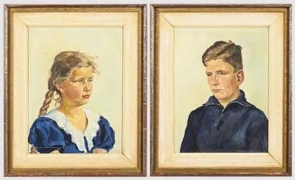 WEHRMANN, Hermann（1897年汉堡 - 1977年格吕克施塔特）。两幅肖像