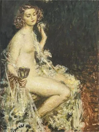 MÁRK, Lajos（1867年雷泰亚格 - 1942年纽约）。持杯女性裸体画