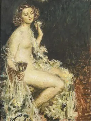 MÁRK, Lajos (1867 Reteag - 1942 New York). Kvinnelig akt med kalk
