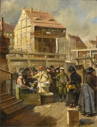 SCHÖBEL, Georg (1858 Berlin - 1928 smst.): "Ved fiskeribroen"