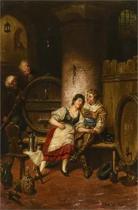 BÖHLER, E.. Scene i vinkælderen