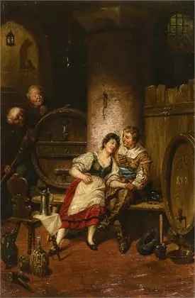 BÖHLER, E.. Scene i vinkælderen