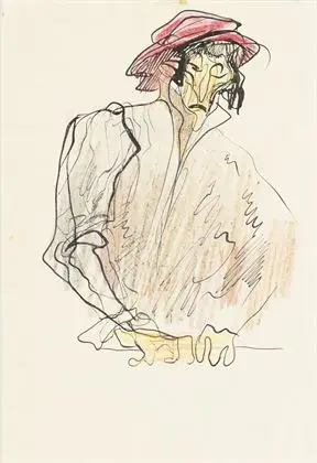 KLEY, Heinrich (1863 Karlsruhe - 1945 München). Karikert portrett av en mann
