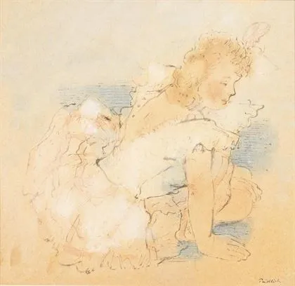 PUDLICH, Robert（1905年多特蒙德 - 1962年杜塞尔多夫）。海滩上的女孩