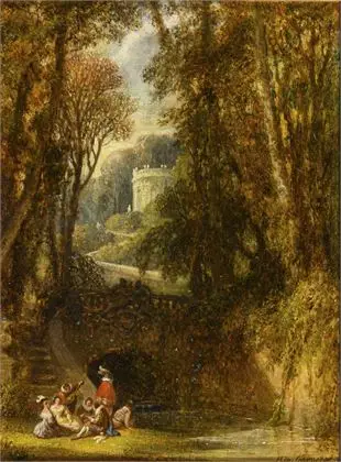 GARNERAY, Hippolyte (1787 Paris - 1858 samme sted). Piknik i slotsparken