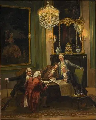 FRANKE, Albert Joseph (1860 Buchwitz/Breslau - 1924 München). Rokokko herreselskap