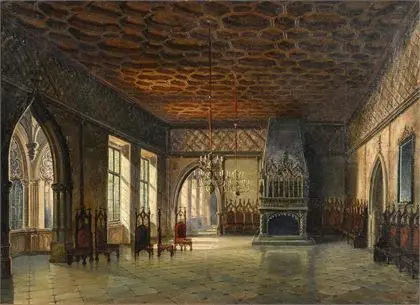 LEPIÉ, Ferdinand (1824 Praha – 1883 Wien). Herskapelig interiør