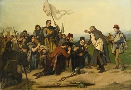 BECKMANN, Wilhelm (1852 杜塞尔多夫 - 1942 柏林)：《胡斯派在战前领圣餐》