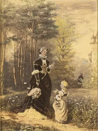 HOHENBERG, Rosa (* 1852 Neulauterburg): U parku dvorca