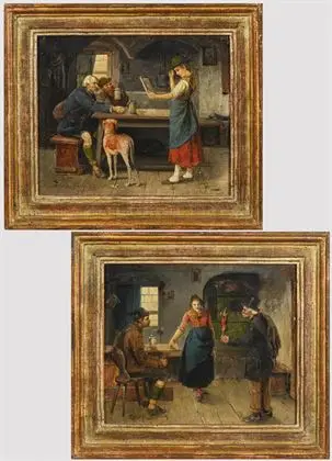 ZELLER, Mihaly (1859 Nagypeleske - 1915 München). To genrescener
