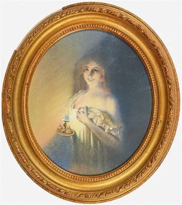 Jugendstil-pastel: ung kvinde i levende lys