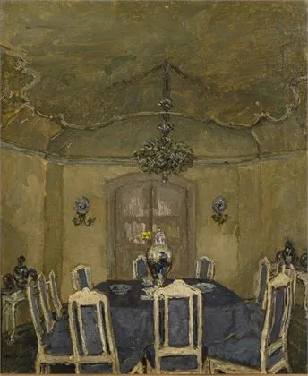 BRANDIS, August von（1862年哈瑟尔霍斯特/施潘道 - 1947年亚琛）。室内景