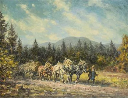 DEMETZ, Karl（1909年特罗辛根 - 1986年阿普费尔施泰滕）。赶车的伐木工