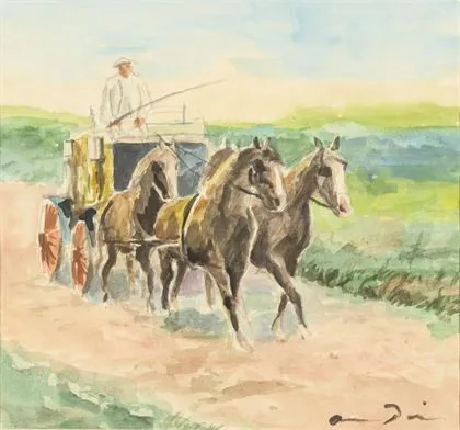DILL, Otto (1884 Neustadt - 1957 Bad Dürkheim). Atlı araba